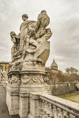 Fototapeta na wymiar Vittorio Emanuelle II Bridge Sculpture, Rome, Italy