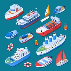 Ships Isometric Icons © Macrovector