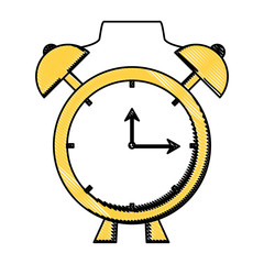 retro alarm clock icon over white background, colorful design. vector illustration