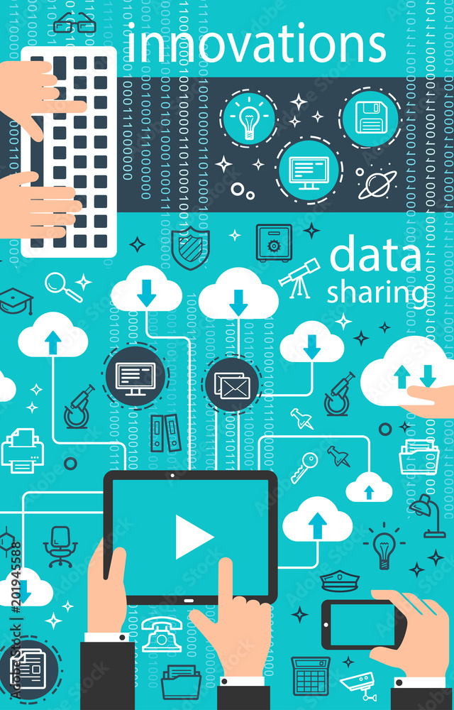 Poster vector internet data digital technology poster