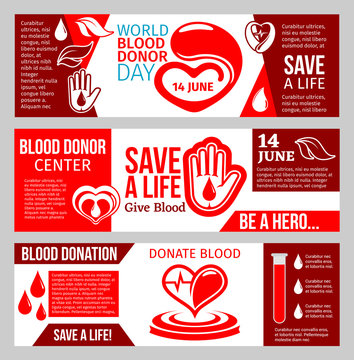 Blood Donor center banner for health charity