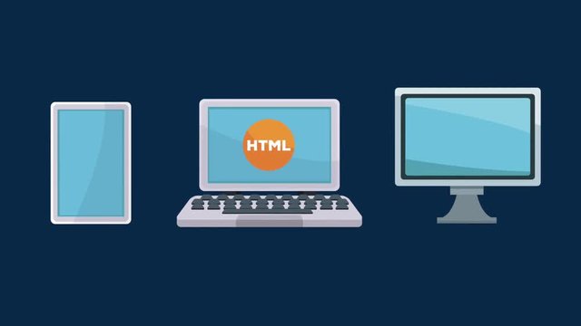 Web development from smartphone and computers High definition colorful scenes