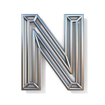 recommend clip art: Wire outline font letter N 3D