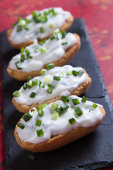 Sour cream spread with home made bread