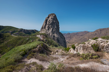 Fototapeta na wymiar Roque Agando in La Gomera island, Canary islands, Spain.