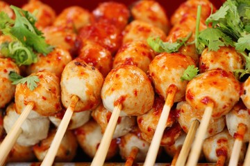 grilled sausage and meatball is delicious