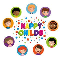 group of happy kids zone characters vector illustration design