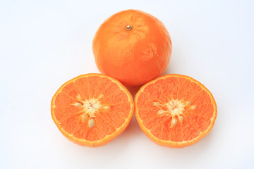 Fresh orange isolated on white background.