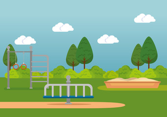 park with kid zone scene vector illustration design
