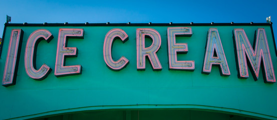 neon ice cream sign
