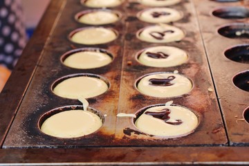 Dorayaki, japanese sweet pancakes at street food
