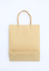 Brown Paper Shopping Bags isolated on white background.