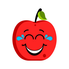 Happy apple emoticon