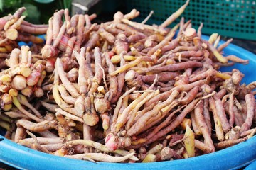 Ginger root for cooking in the market