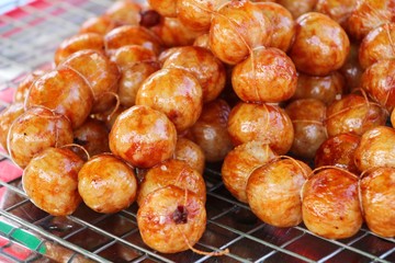 Grilled sausage asia is delicious in market