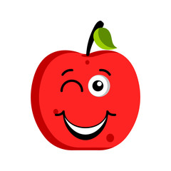 Happy apple emoticon