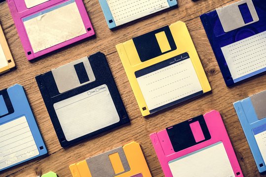 Old school floppy disk drive data storage