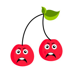 Angry cherry emoticon