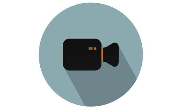 Video / movie Smart Camera / camcoder Vector Icon with background and shadow