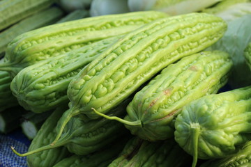 Bitter melon gourd for cooking in market