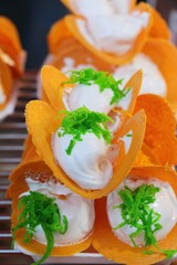 Crispy pancake is delicious in street food