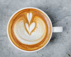 Aerial view of latte art