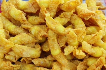 Crispy fried pork dumplings at street food