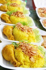 Chicken biryani with rice delicious and sauce