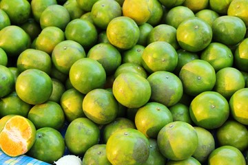 Ripe orange fruit is delicious at market