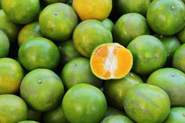 Ripe orange fruit is delicious at market
