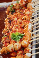 grilled sausage and meatball is delicious