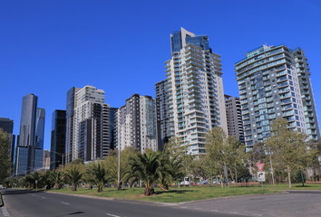 Fototapeta na wymiar Melbourne cityscape residential apartment Australia