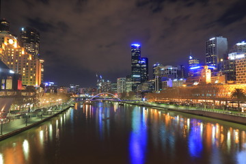 Fototapeta na wymiar Melbourne night cityscape Australia