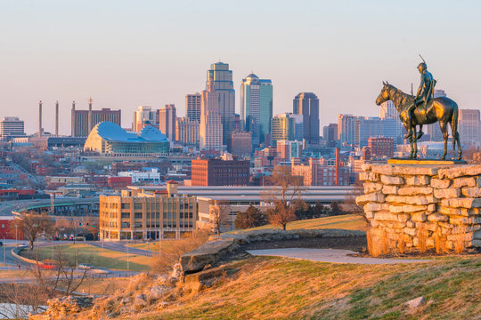 The Scout overlooking downtown Kansas City
