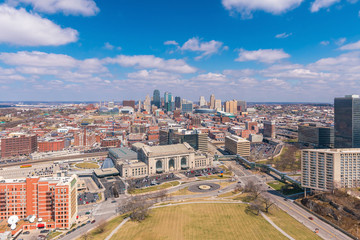 View of Kansas City skyline in Missouri