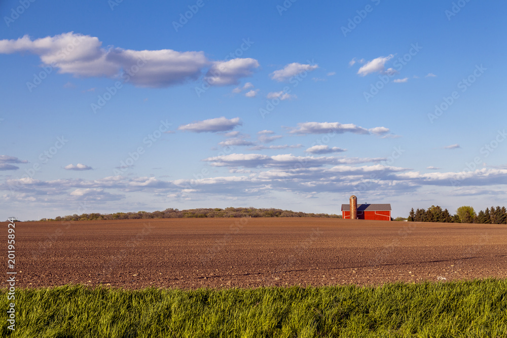 Wall mural American Farmland With Blue Sky