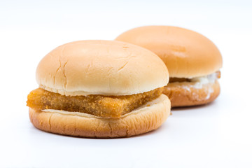 Hamburgers 2 pieces on white background