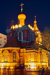 Fototapeta na wymiar The Eastern Orthodox S. Alexeevsky church in Harbin China.