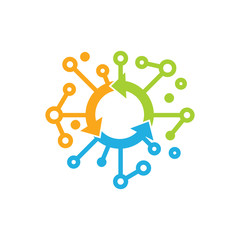 Recycle Network Logo Icon Design