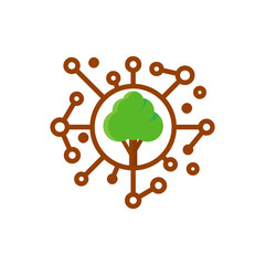 Tree Network Logo Icon Design