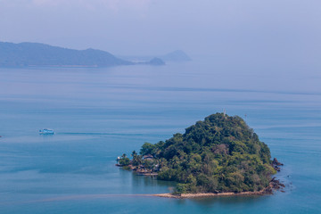 Naklejka premium Pak Nam Chumphon. View from Khao (Hill) Matsee Viewpoint in Chumphon province, Thailand