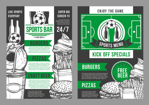 Vector Soccer Sports Bar Football Pub Menu Design