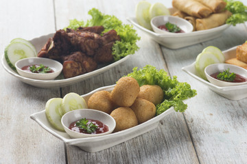 fried fish ball with sauce