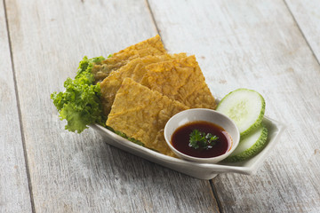 deep fried fucuk tofu sheets