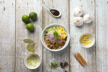 Assam Laksa top flat lay view