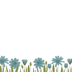 Vector floral border. Floral frame.