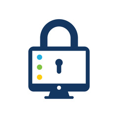 Computer Lock Logo icon Design
