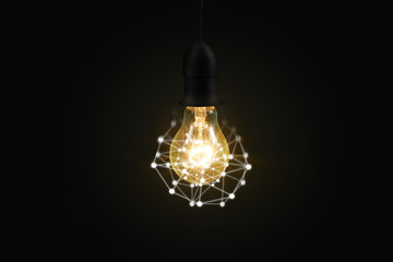 Glowing  light bulb, Realisti turn on tungsten