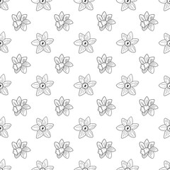 Vector seamless narcissus pattern.