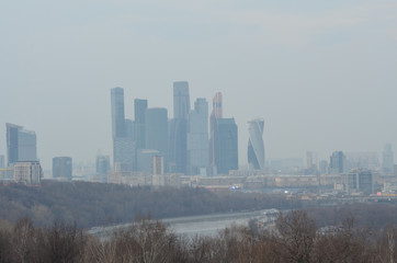 Москва Сити, вид с Воробьёвых гор